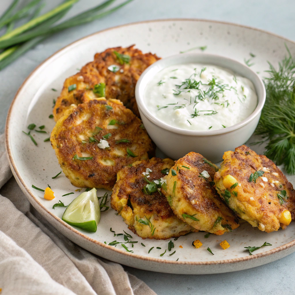 -caramelized-leek-and-sweet-corn-fritters-with-her (2) Caramelized Leek and Sweet Corn Fritters