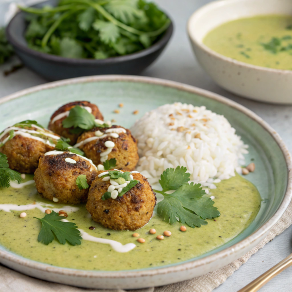 Chickpea and Zucchini Kofta with Spiced Coconut Sauce Chickpea Zucchini Kofta