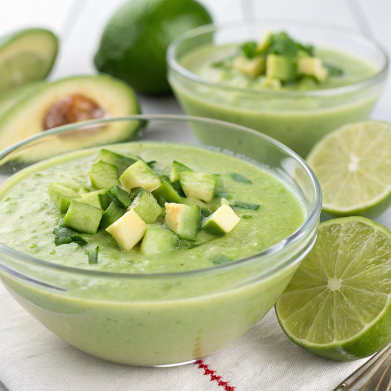 Chilled Avocado and Cucumber Gazpacho