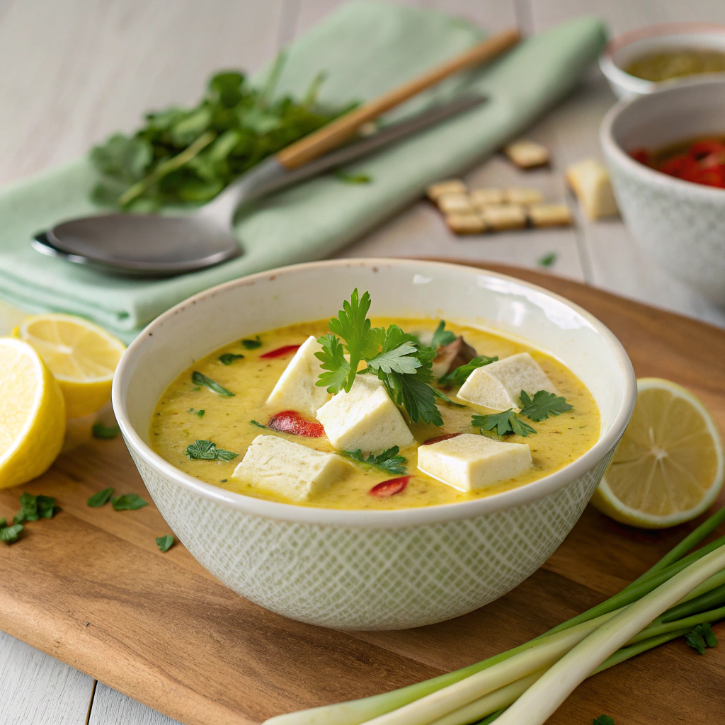 Thai-Inspired Coconut Lemongrass Soup with Tofu Coconut Lemongrass Soup with Tofu