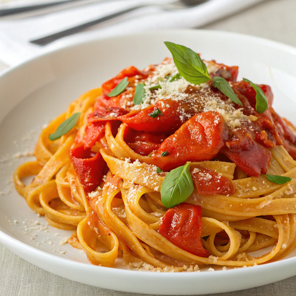 Creamy Vegan Roasted Red Pepper Pasta Roasted Red Pepper Pasta