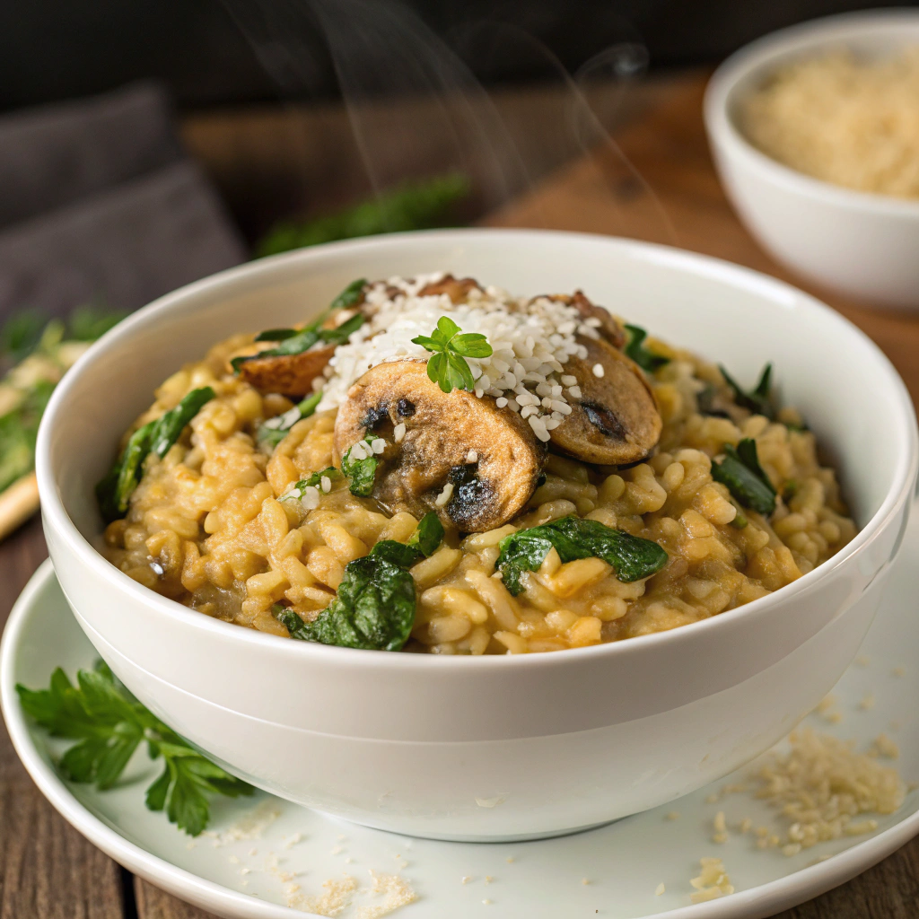 creamy-spinach-and-mushroom-risotto Creamy Spinach and Mushroom Risotto