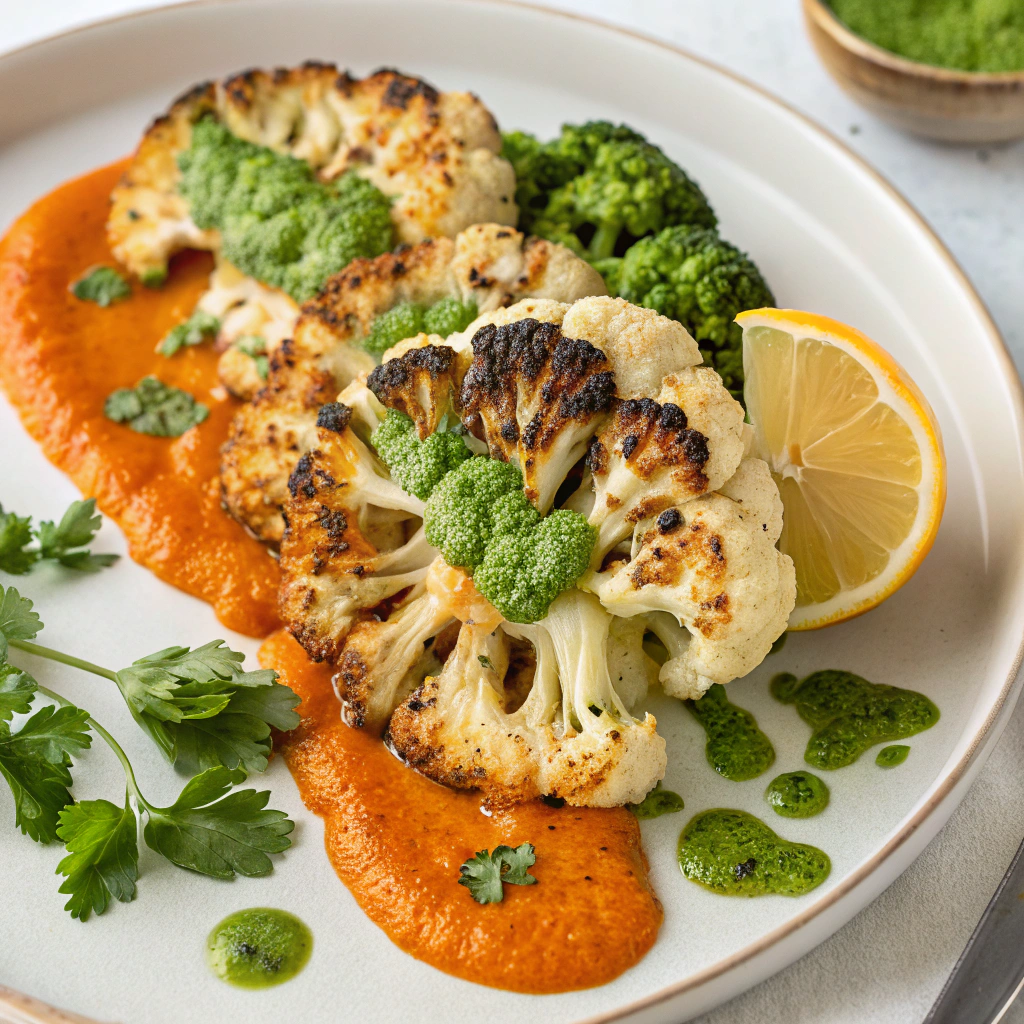 grilled-cauliflower-steaks-with-smoky-romesco-sauc (2) Grilled Cauliflower Steaks