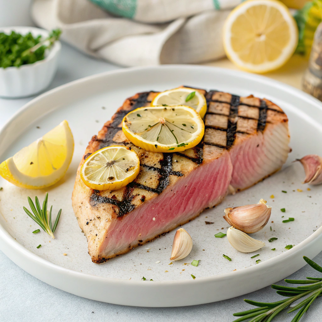 Grilled Lemon Garlic Tuna Steak