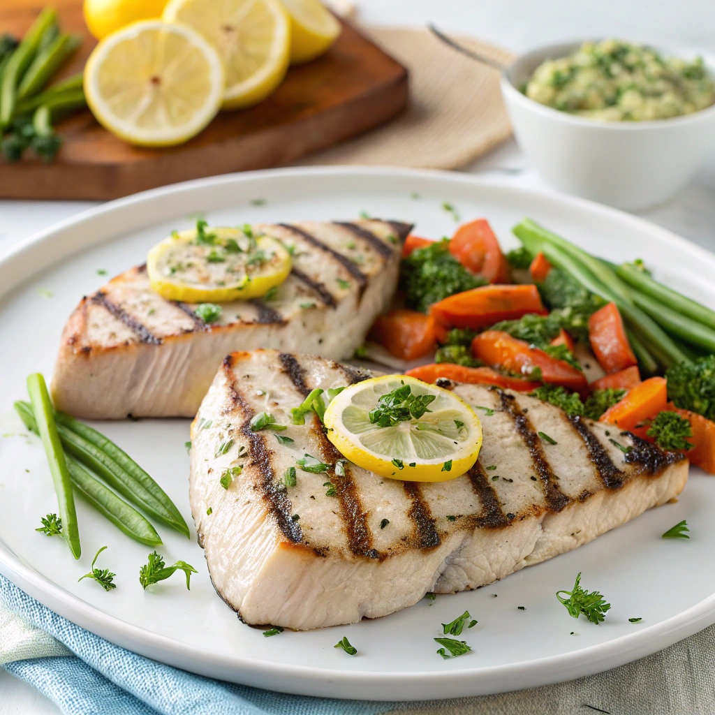 Grilled Swordfish Steaks with Garlic Herb Butter Grilled Swordfish Steaks