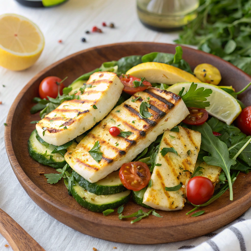 Zucchini Halloumi Salad