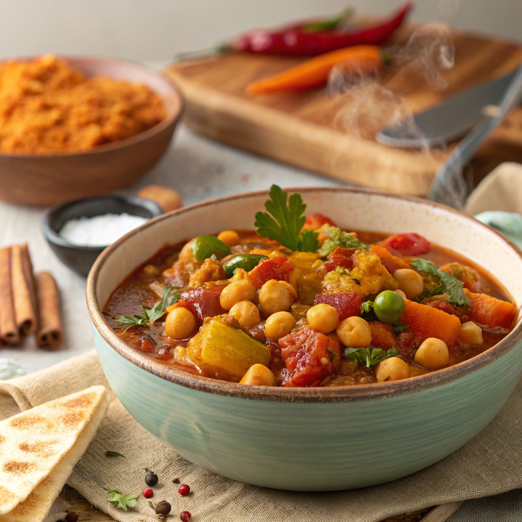 Hearty Vegan Moroccan-Spiced Chickpea Stew Hearty Vegan Moroccan-Spiced Chickpea Stew
