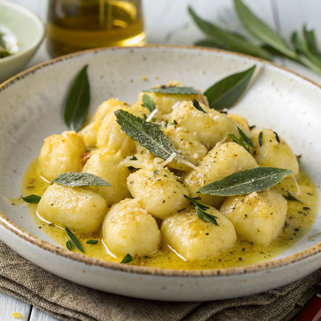 Lemon Ricotta Gnocchi with Garlic Butter