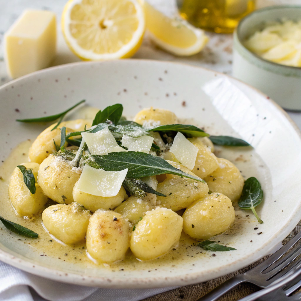 Lemon Ricotta Gnocchi with Garlic Butter and Crispy Sage Lemon Ricotta Gnocchi with Garlic Butter