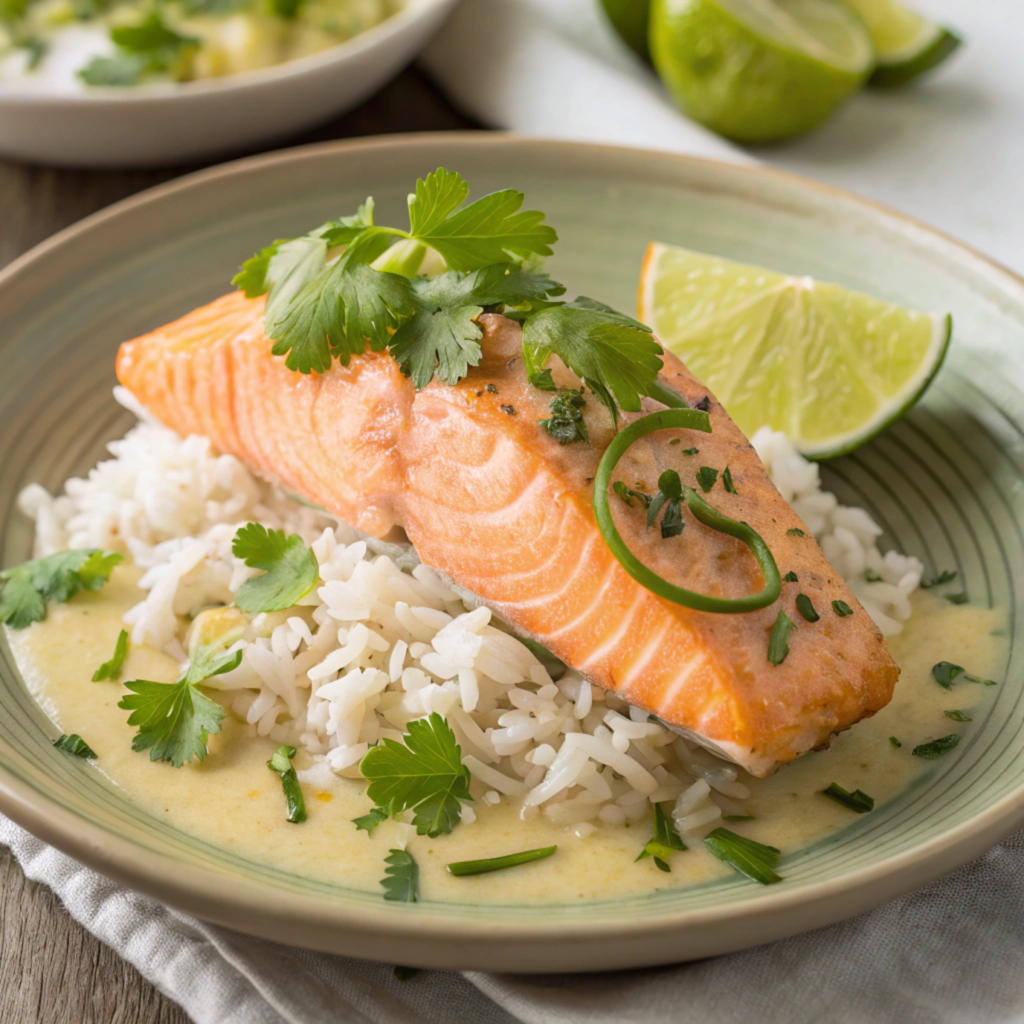 lemongrass-poached-salmon-with-coconut-rice (2) Lemongrass Poached Salmon