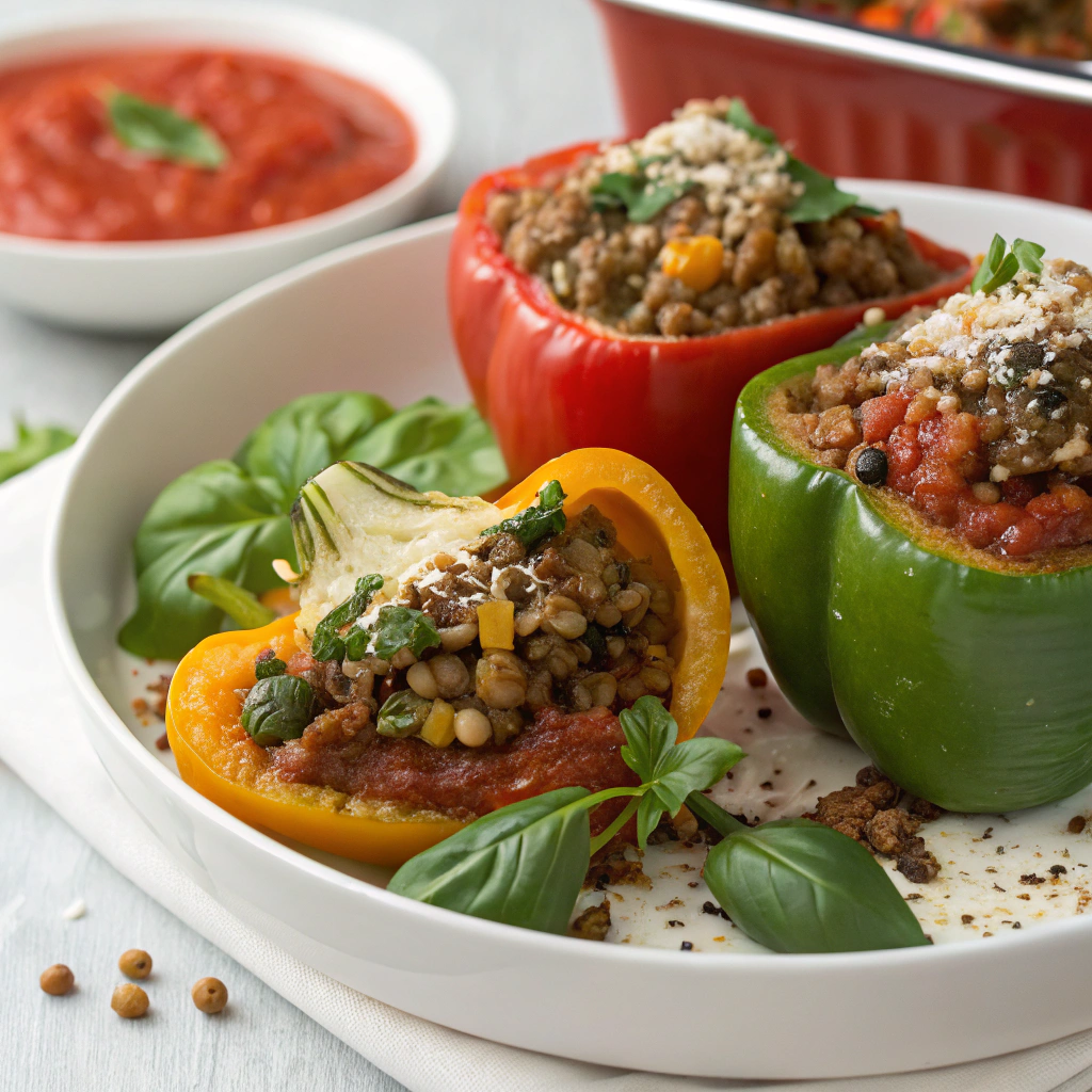 Lentil Stuffed Bell Peppers