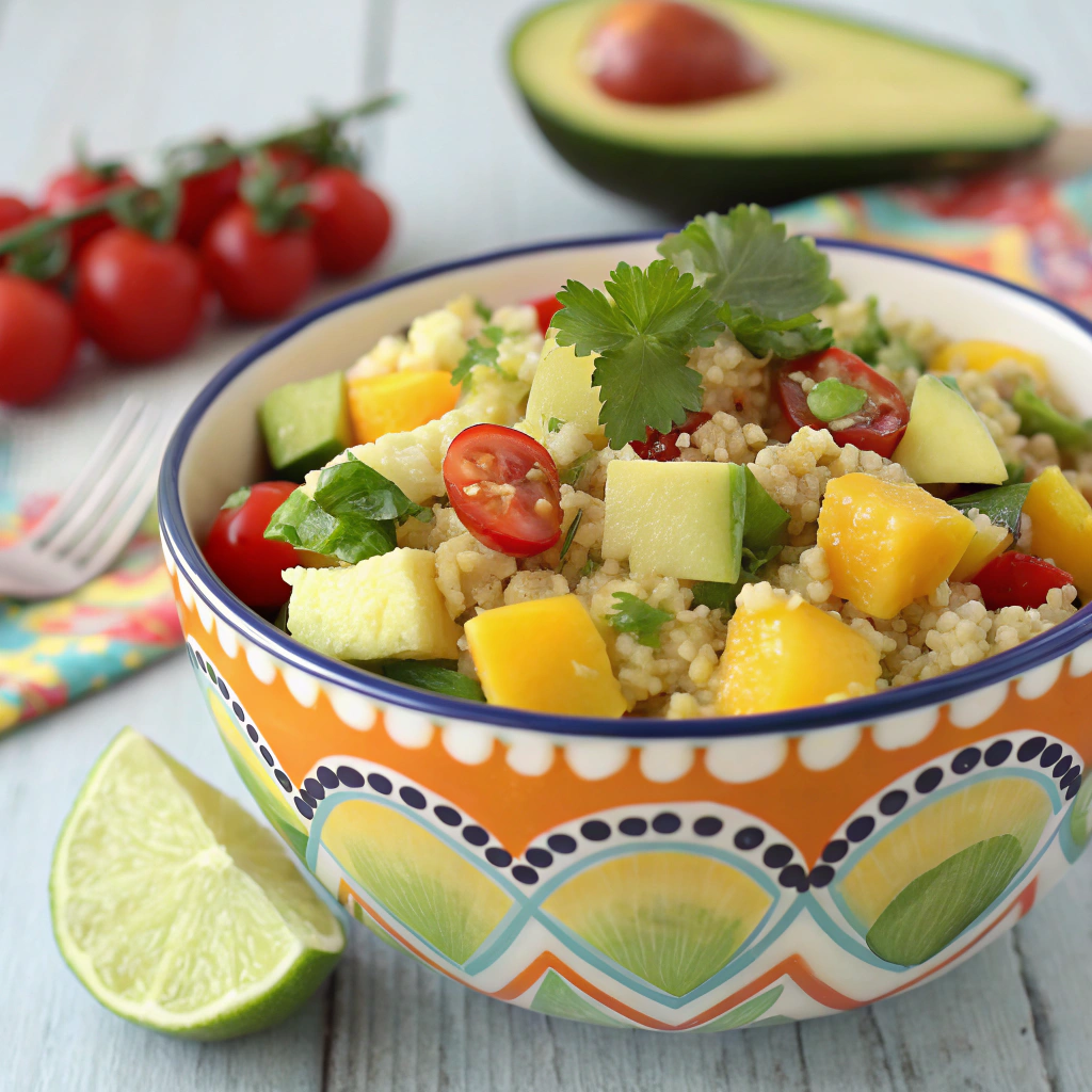 Refreshing Mango and Avocado Quinoa Salad with Lime Dressing Mango and Avocado Quinoa