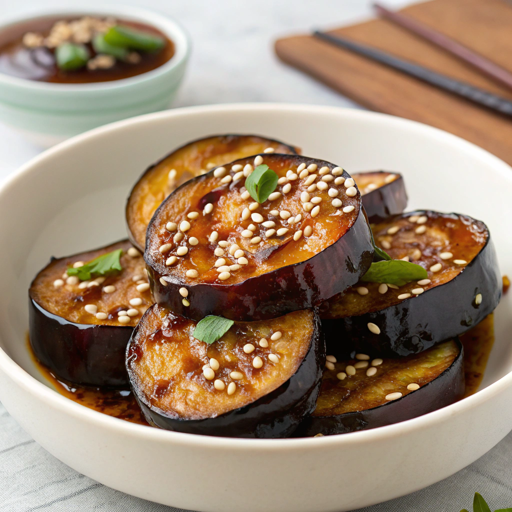 Savory Miso-Glazed Eggplant with Toasted Sesame Seeds Miso-Glazed Eggplant