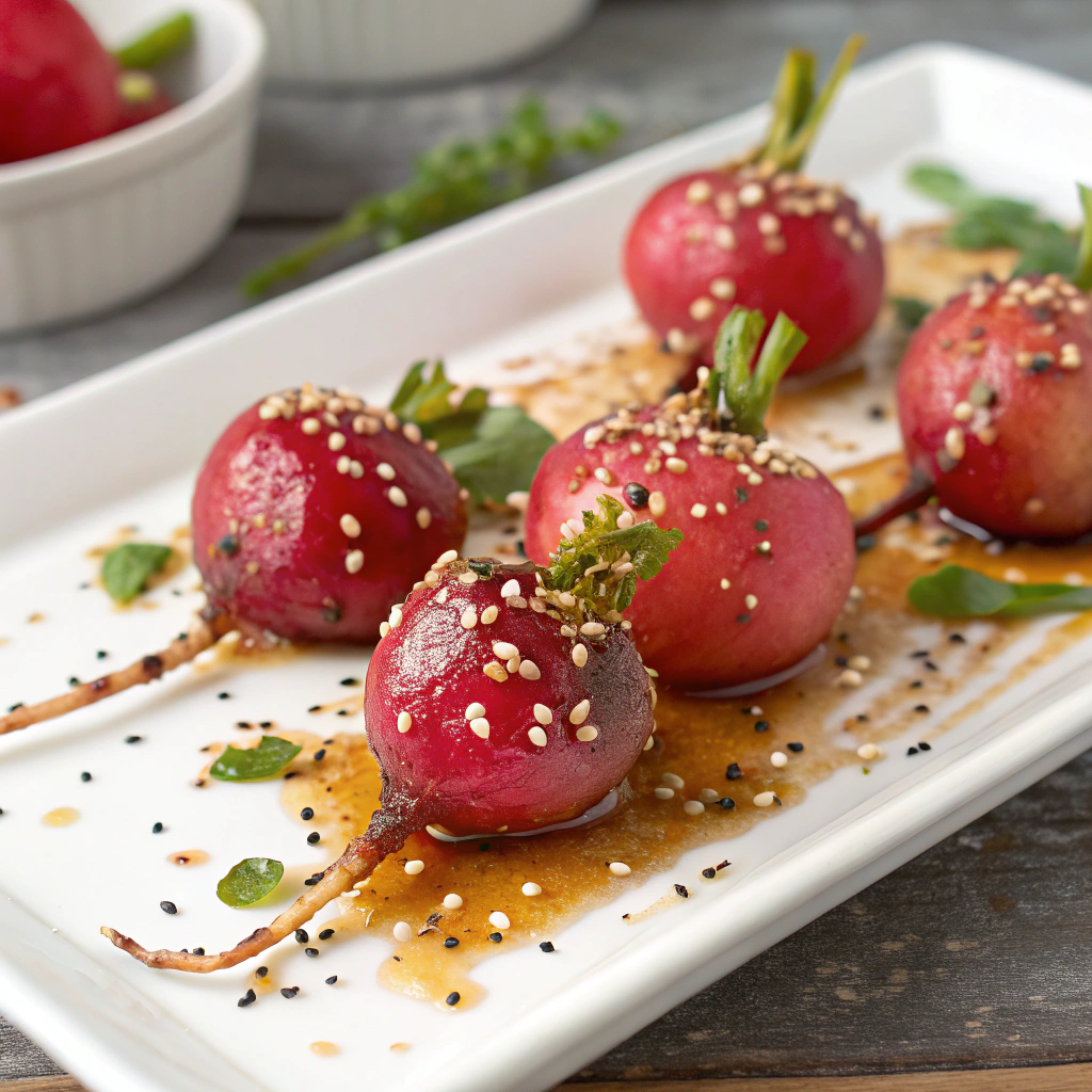 Miso Glazed Radishes