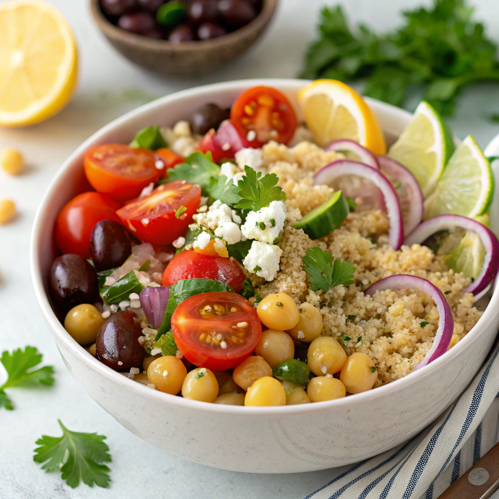 protein-packed-mediterranean-chickpea---quinoa-sal (1) Mediterranean Chickpea Quinoa Salad