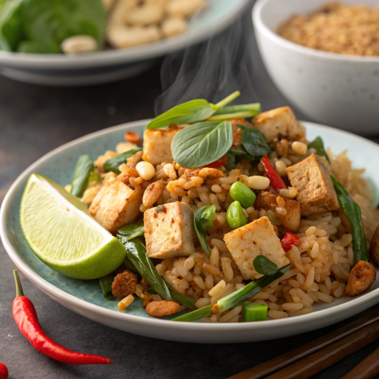 Quick and Flavorful Thai Basil Fried Rice with Tofu
