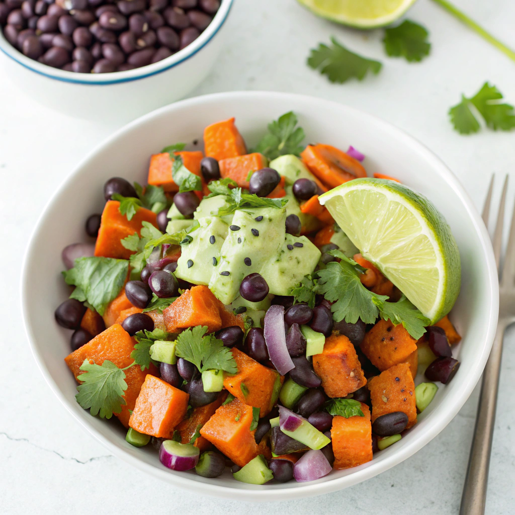 refreshing-sweet-potato-and-black-bean-salad-with- Refreshing Sweet Potato and Black Bean Salad with Cilantro Lime Dressing