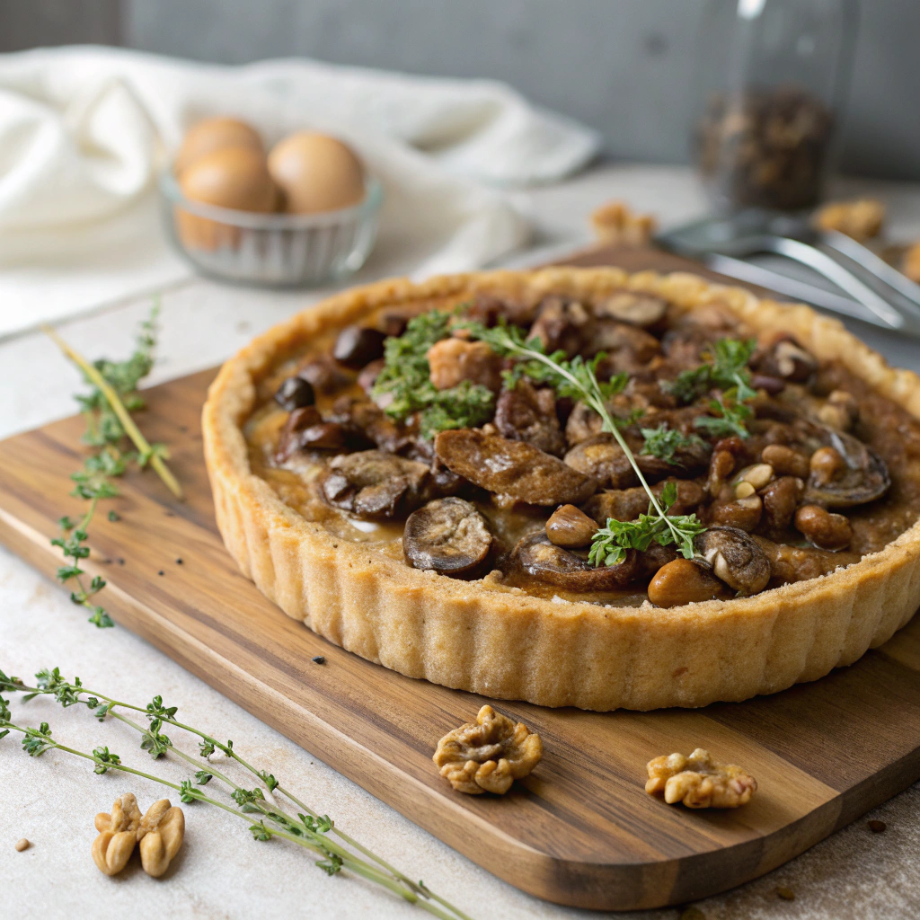 Savory Mushroom and Walnut Tart