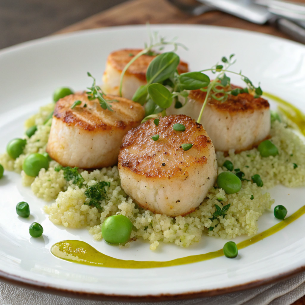 Seared Scallops with Lemon Herb Quinoa