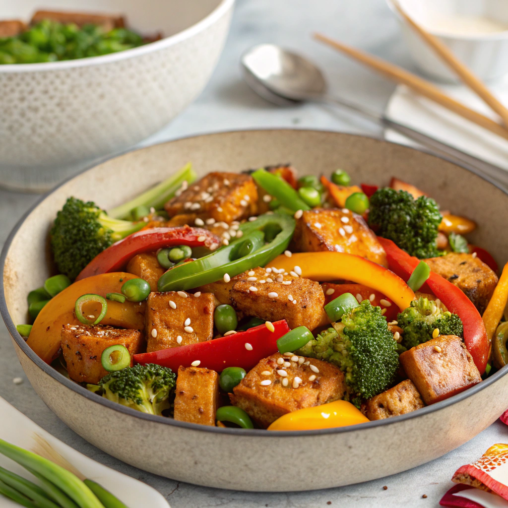 sesame-ginger-tempeh-stir-fry-with-vegetables (1) Sesame Ginger Tempeh Stir-Fry