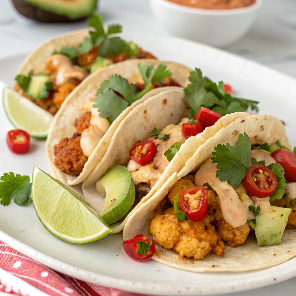 spiced-cauliflower-tacos-with-chipotle-lime-sauce (1) Spiced Cauliflower Tacos with Chipotle Lime Sauce