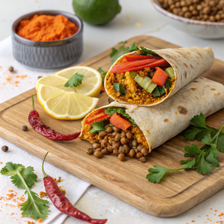 Spiced Lentil and Roasted Carrot Hummus Wraps