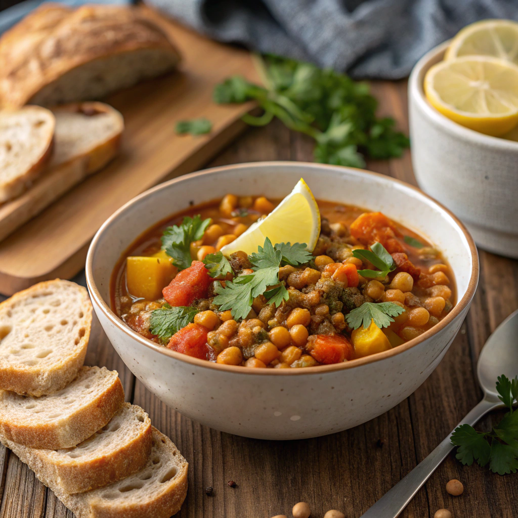 spicy-moroccan-lentil---chickpea-stew---hearty---v (1) Moroccan Lentil Chickpea Stew