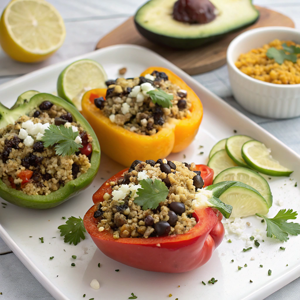 stuffed-bell-peppers-with-quinoa-and-black-beans Stuffed Bell Peppers with Quinoa and Black Beans