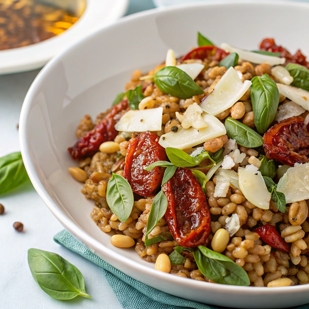 Sun-Dried Tomato and Pesto Farro Salad Recipe Sun-Dried Tomato and Pesto