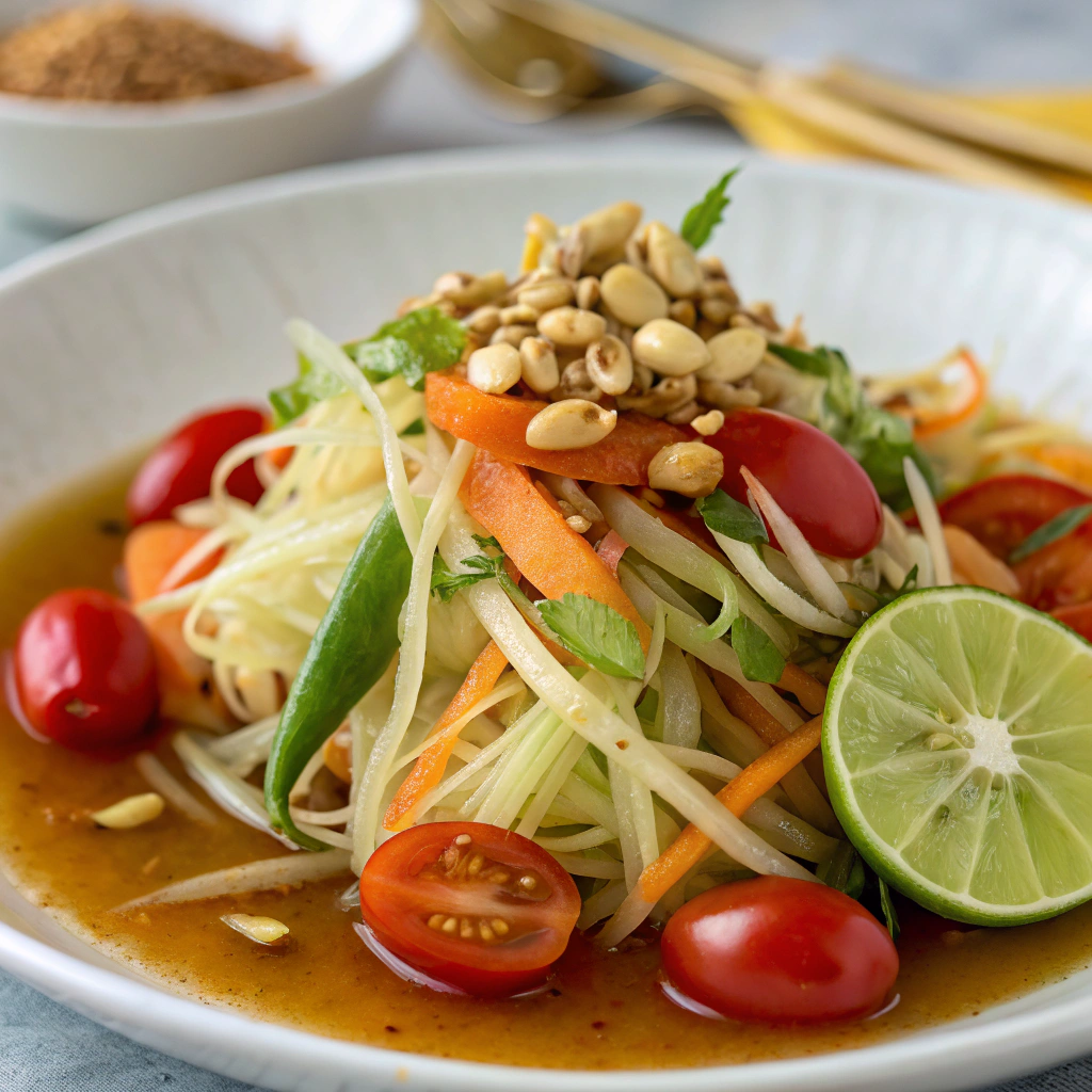 Fresh and Spicy Thai Papaya Salad (Som Tam) Recipe Thai Papaya Salad