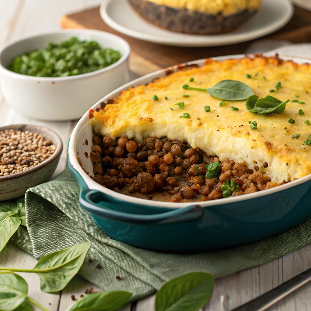 Vegan Lentil and Spinach Shepherd’s Pie