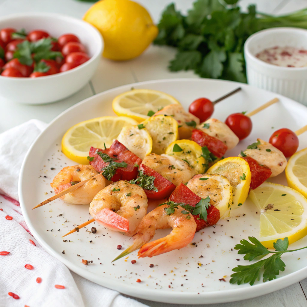 Zesty Lemon and Garlic Shrimp Skewers Recipe Lemon Garlic Shrimp Skewers