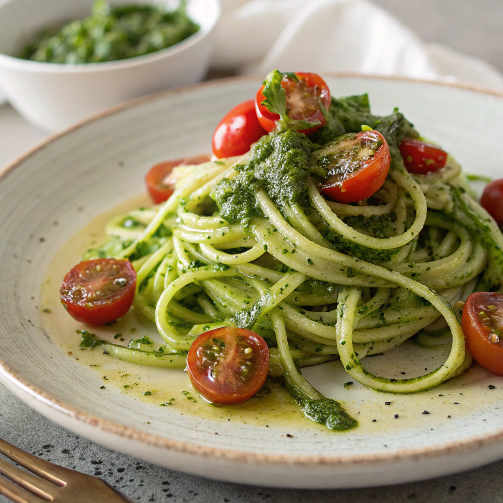 zucchini-noodles-with-pesto---cherry-tomatoes Zucchini Noodles