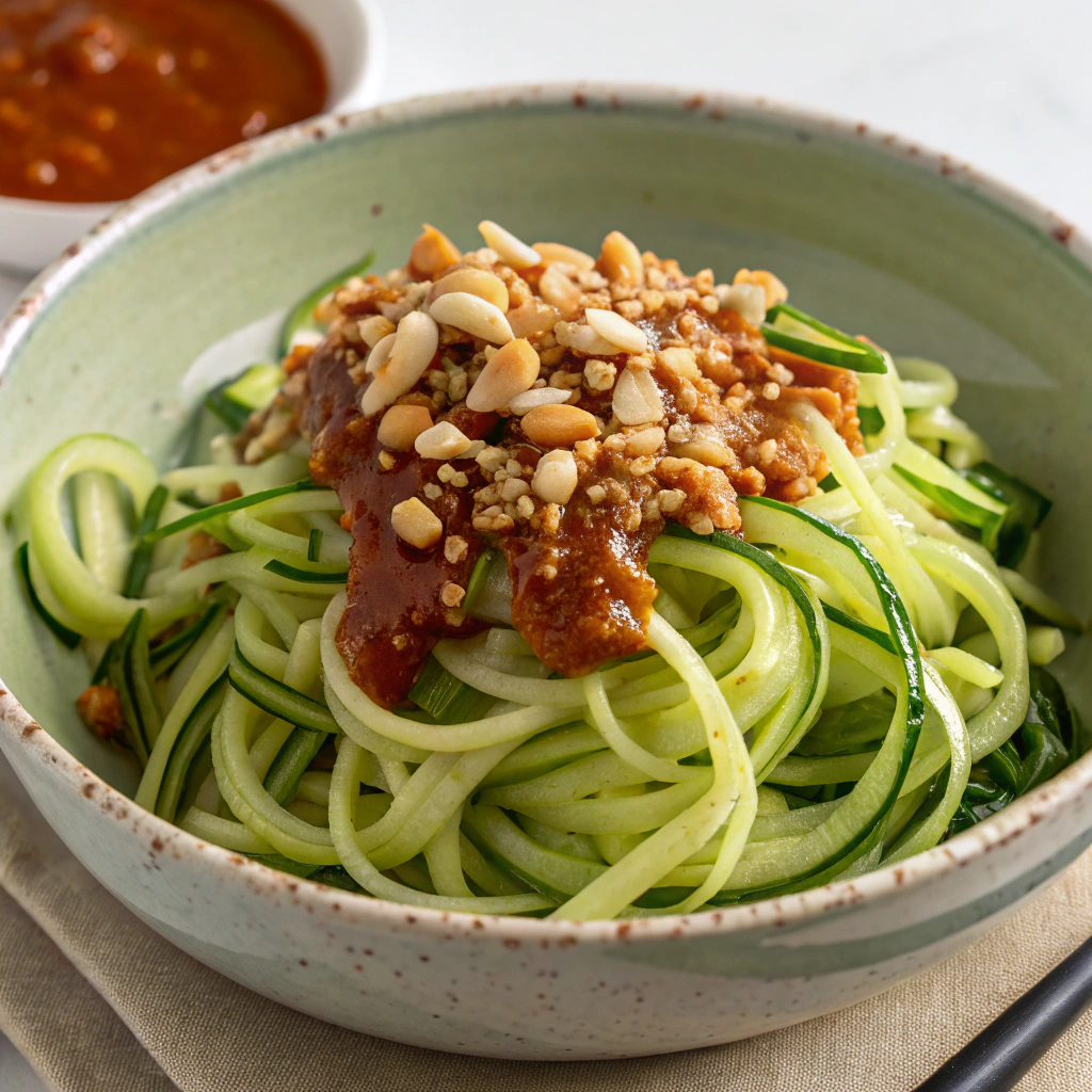 Zucchini Noodles with Spicy Peanut Sauce Zucchini Noodles with Spicy Peanut Sauce