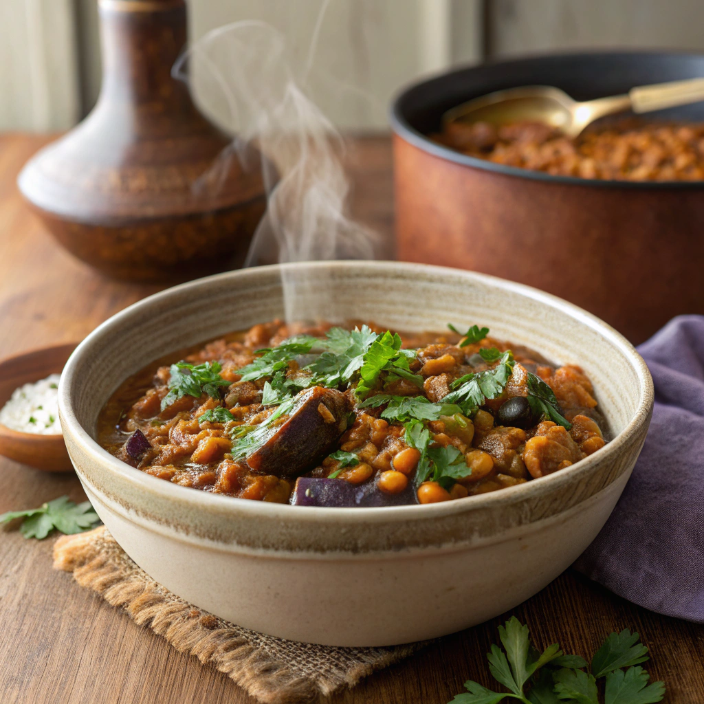 Lentil and Roasted Eggplant Stew