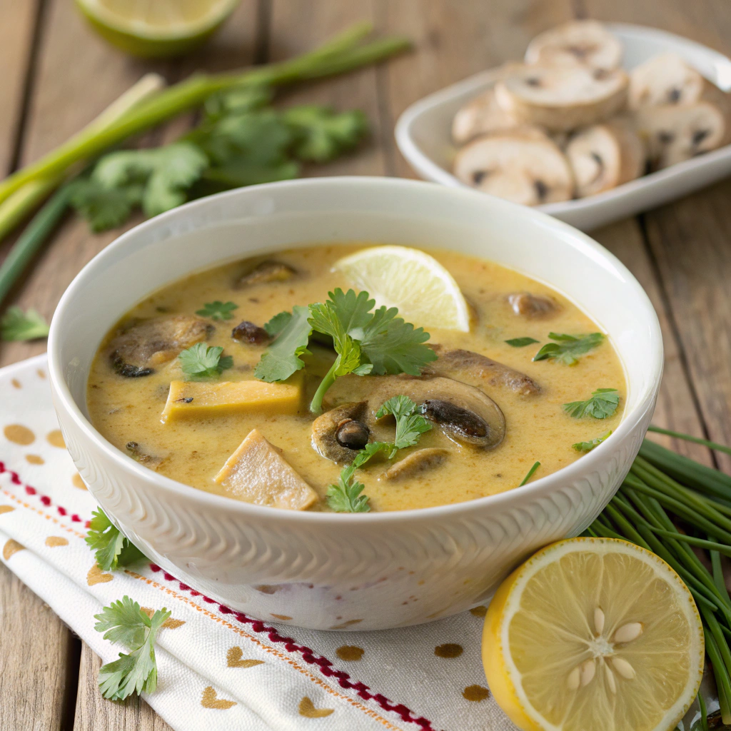 Vegan Tom Kha: Coconut Lemongrass Mushroom Soup Coconut Lemongrass Mushroom Soup