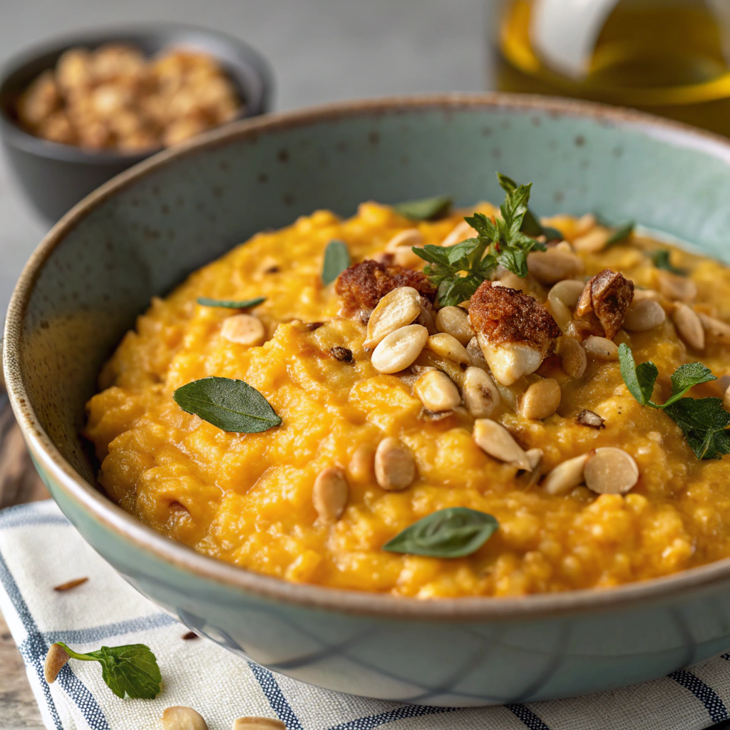 Creamy Pumpkin and Sage Risotto with Toasted Hazelnuts Pumpkin and Sage Risotto