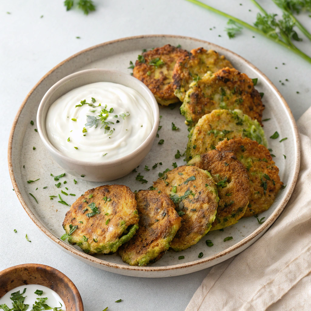 crispy-zucchini-fritters-with-creamy-yogurt-dip (2) Crispy Zucchini Fritters