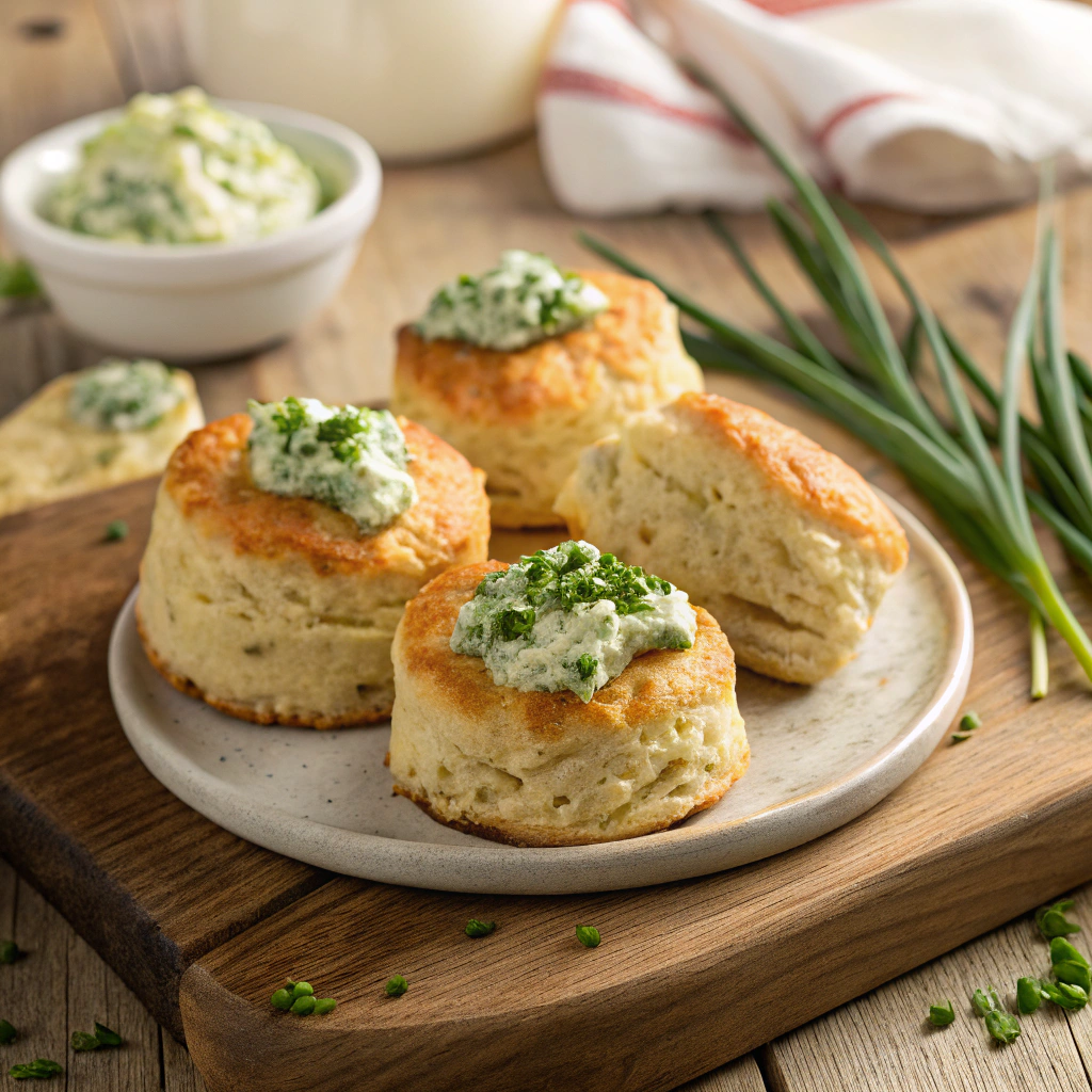 Flaky Buttermilk Cheddar Biscuits with Chive Butter Flaky Buttermilk Cheddar Biscuits