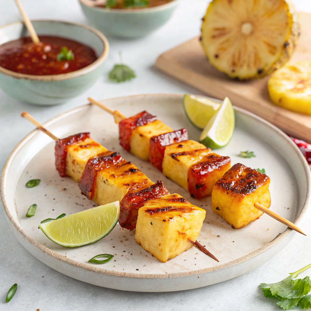 Pineapple and Halloumi Skewers