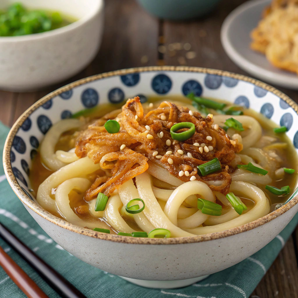 Miso Butter Udon with Crispy Shallots