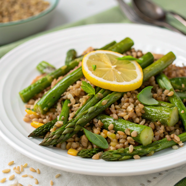 Asparagus and Farro Salad with Zesty Lemon Vinaigrette