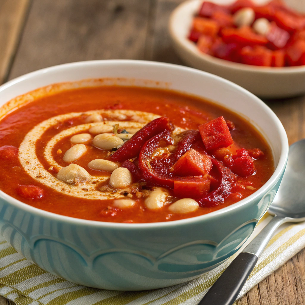 Smoky Roasted Red Pepper and White Bean Soup Red Pepper and White Bean Soup
