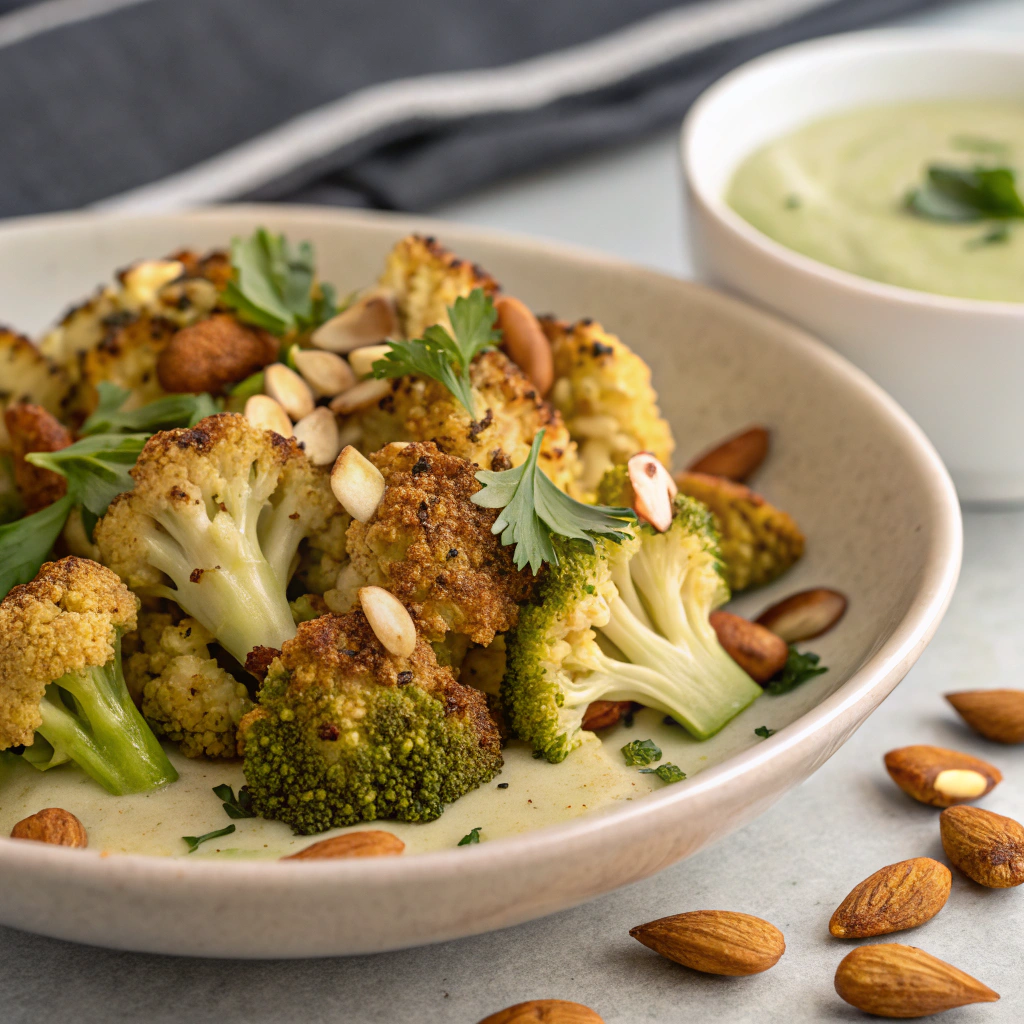 savory-roasted-romanesco-with-herbed-tahini-and-to (1) Savory Roasted Romanesco with Herbed Tahini and Toasted Almonds
