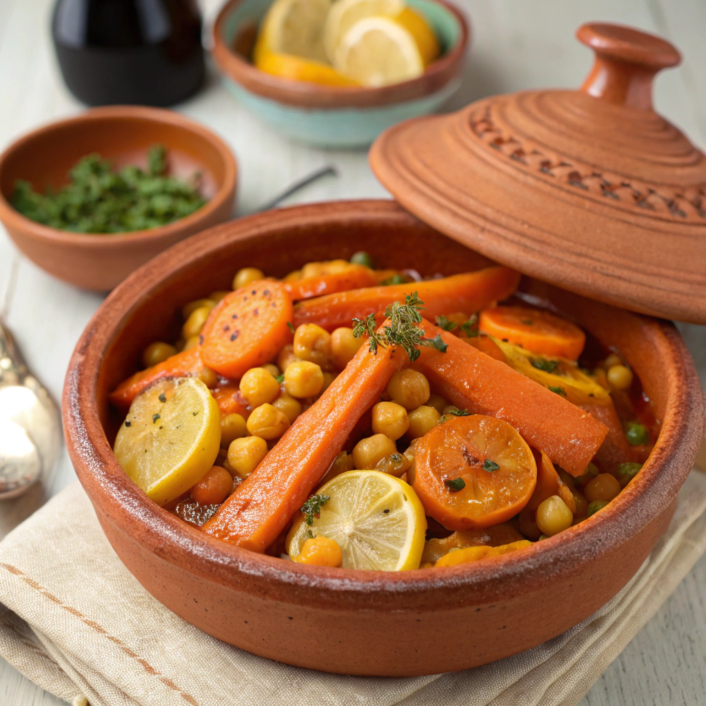 Carrot and Harissa Chickpea Tagine