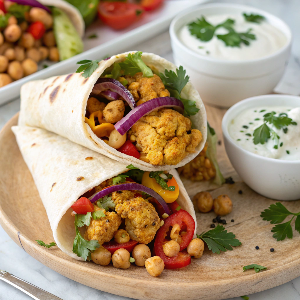 Spiced Roasted Cauliflower and Chickpea Shawarma Wraps Spiced Roasted Cauliflower and Chickpea Shawarma Wraps