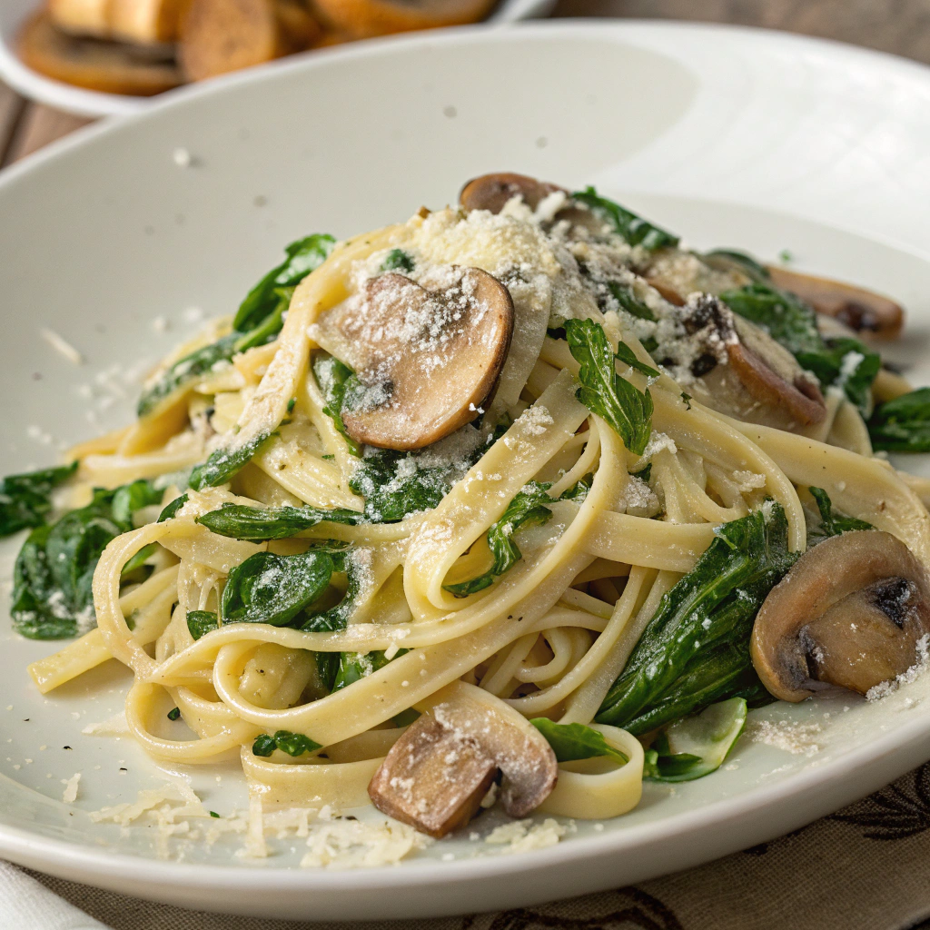 Creamy Spinach and Mushroom Pasta Recipe Spinach and Mushroom Pasta