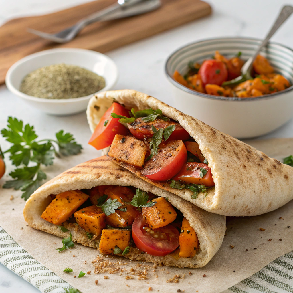 Za’atar-Spiced Sweet Potato and Kale Pita Pockets Za’atar Sweet Potato Pita