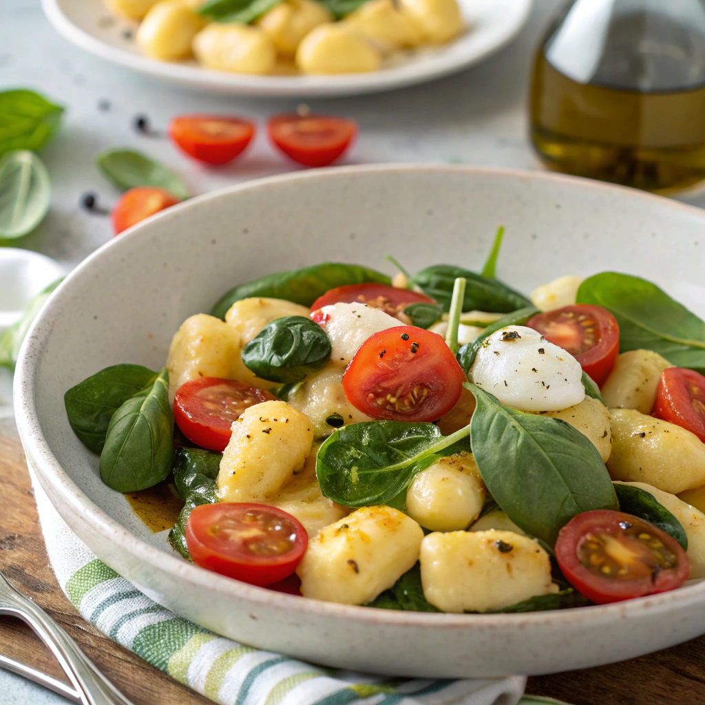 Baked Gnocchi with Spinach, Tomato, and Mozzarella Baked Gnocchi with Spinach