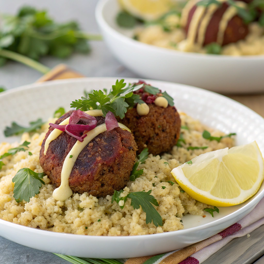 beet-falafel-with-lemon-quinoa (1) Baked Beet Falafel